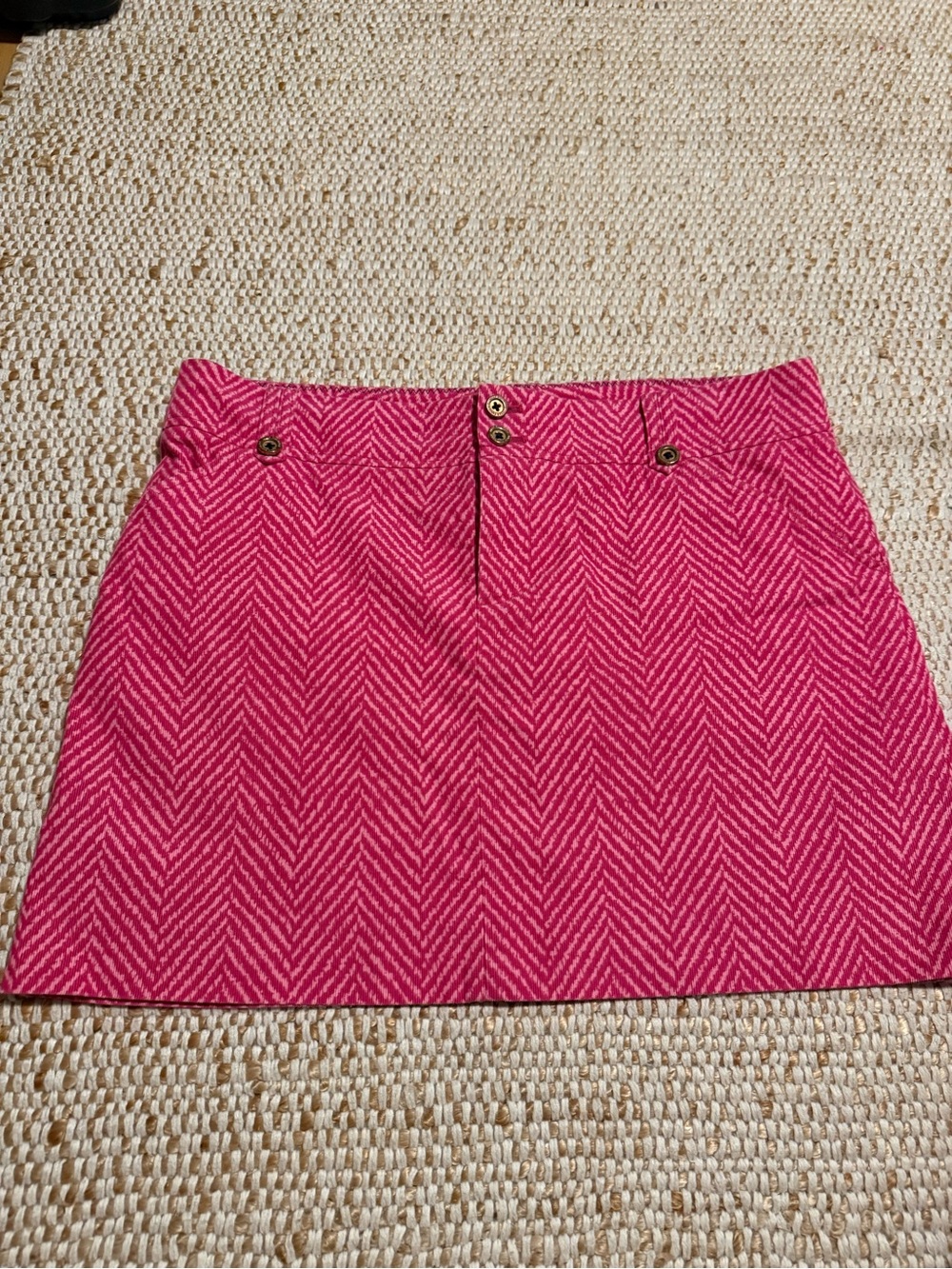 Lilly Pulitzer Corduroy Pink Herringbone Mini Skirt